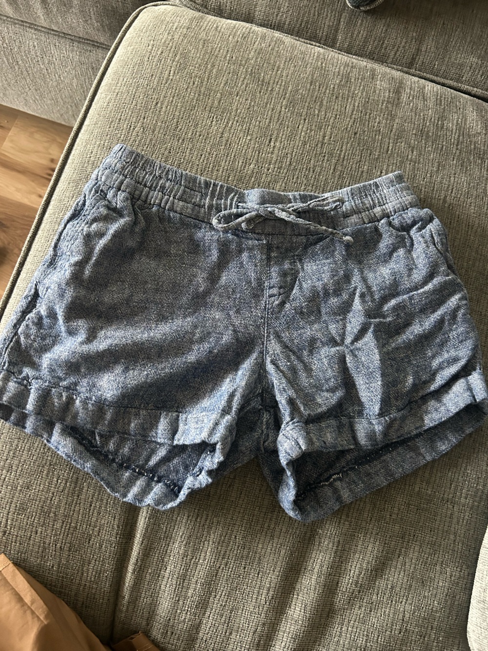 Old Navy Blue Heathered Drawstring Women's Shorts